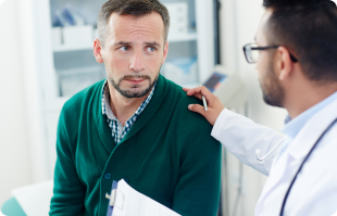 A man consults with a doctor.