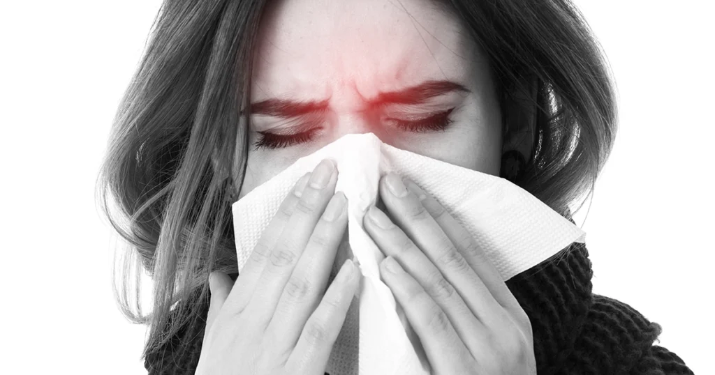Sinus infections contagious facial pain and congestion.