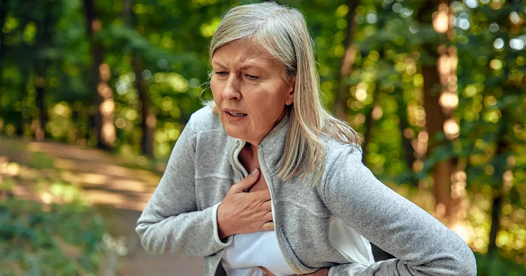 Mild breathing difficulty showing symptoms of walking pneumonia.