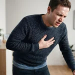 Man suffering from angina chest pain